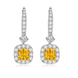 3.4ct Cushion Cut Yellow Moissanite Earrings