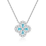 Full Motive Aquamarine Moissanite Pendant