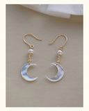 Adorn Your Love with Moon & Pearl Earrings - Twinkle Kiss