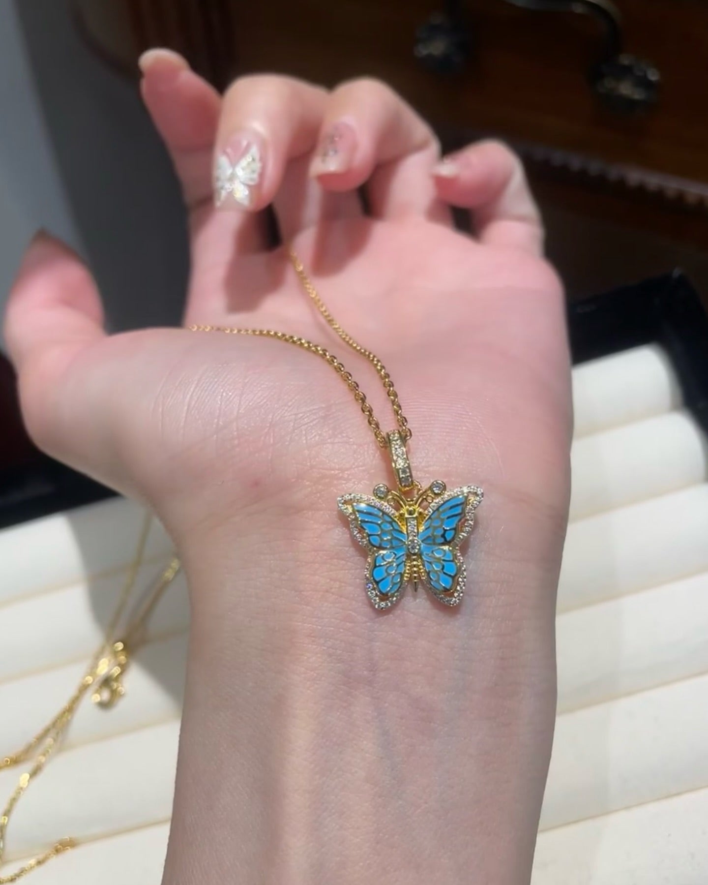 Blue Butterfly Pendant by Twinkle Kiss – Elegance Grace